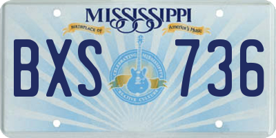MS license plate BXS736