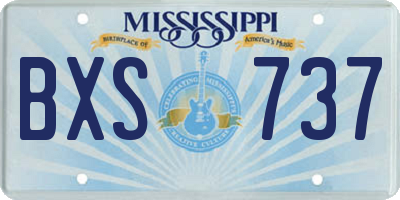 MS license plate BXS737
