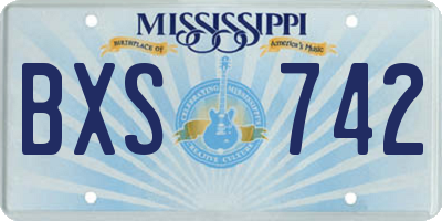 MS license plate BXS742