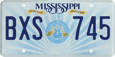 MS license plate BXS745