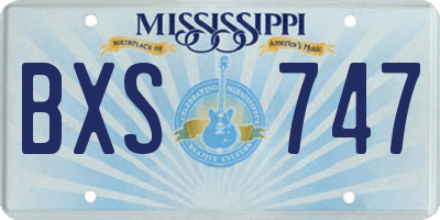 MS license plate BXS747