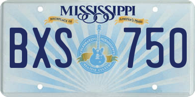 MS license plate BXS750