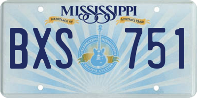 MS license plate BXS751