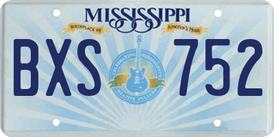 MS license plate BXS752