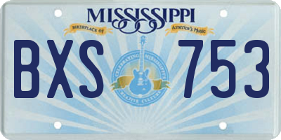 MS license plate BXS753