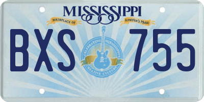 MS license plate BXS755