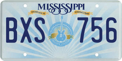 MS license plate BXS756