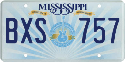MS license plate BXS757