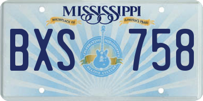 MS license plate BXS758