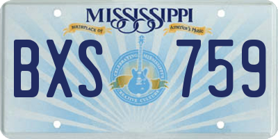 MS license plate BXS759