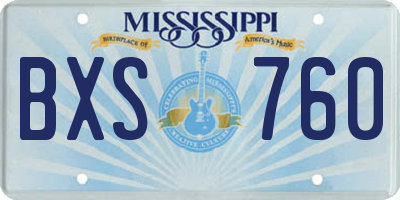 MS license plate BXS760