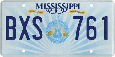 MS license plate BXS761