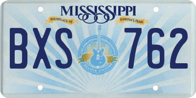MS license plate BXS762