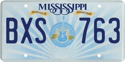 MS license plate BXS763