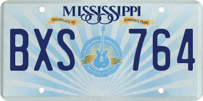 MS license plate BXS764