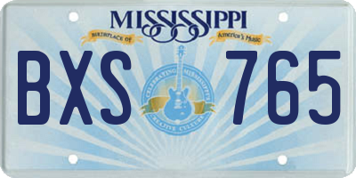 MS license plate BXS765
