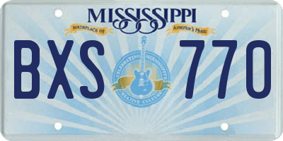MS license plate BXS770