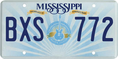 MS license plate BXS772