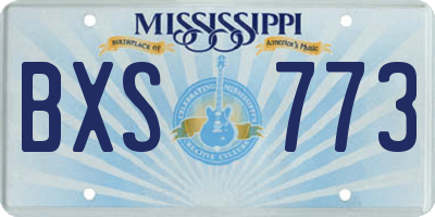 MS license plate BXS773