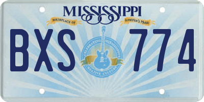 MS license plate BXS774