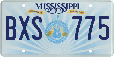 MS license plate BXS775