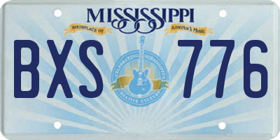 MS license plate BXS776