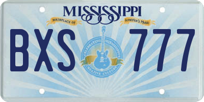 MS license plate BXS777