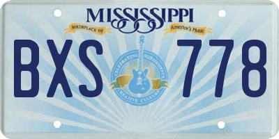 MS license plate BXS778