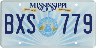 MS license plate BXS779