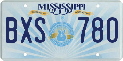 MS license plate BXS780