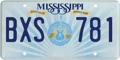 MS license plate BXS781