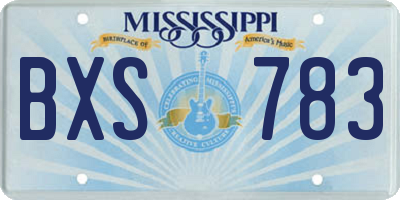 MS license plate BXS783