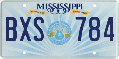MS license plate BXS784
