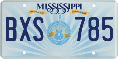 MS license plate BXS785