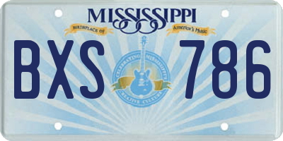 MS license plate BXS786