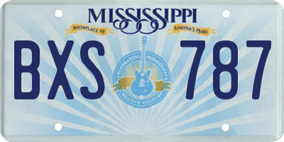MS license plate BXS787