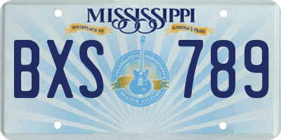 MS license plate BXS789