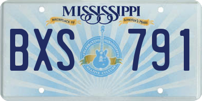 MS license plate BXS791