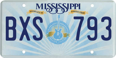 MS license plate BXS793