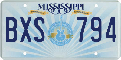 MS license plate BXS794