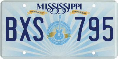 MS license plate BXS795