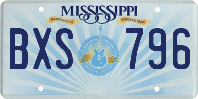 MS license plate BXS796