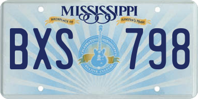 MS license plate BXS798