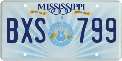 MS license plate BXS799