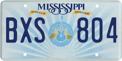 MS license plate BXS804