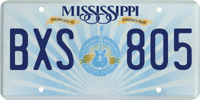 MS license plate BXS805