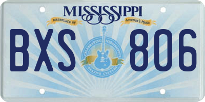 MS license plate BXS806
