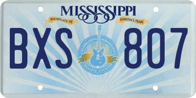 MS license plate BXS807