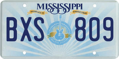 MS license plate BXS809