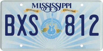 MS license plate BXS812